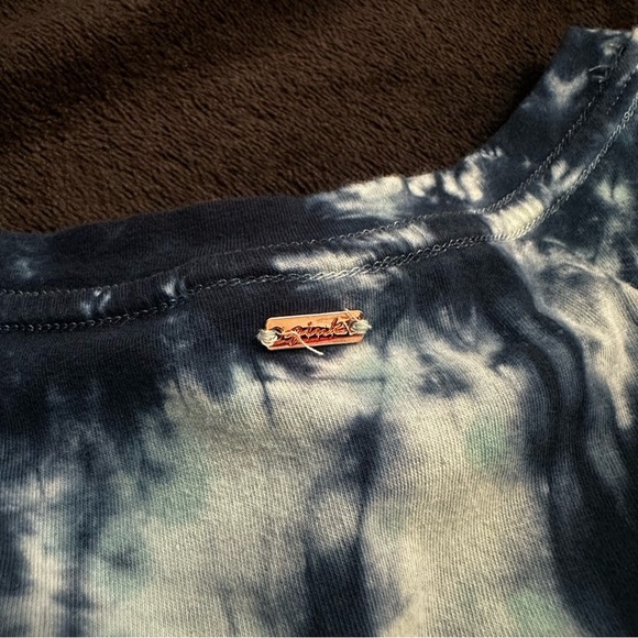 Victoria’s Secret PINK Blue Tie-Dye Ruched T-Shirt Y2K Style XS - Picture 12 of 12